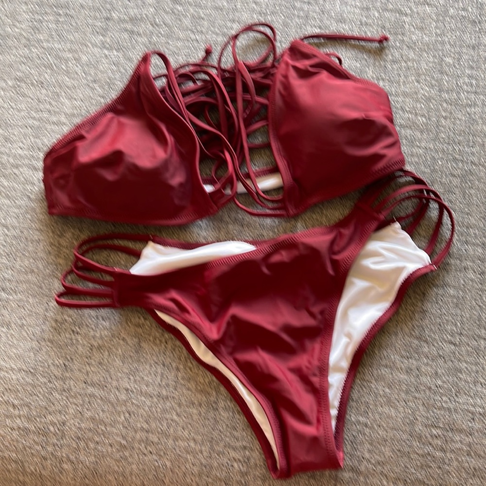 Burgundy bikini